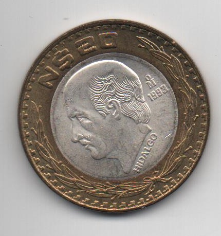 MEXICO DEL AÑO 1993 DE 20 PESOS 